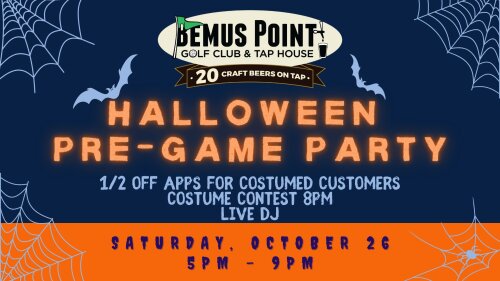 Halloween pre game party Bemus Point Golf Club and Tap House