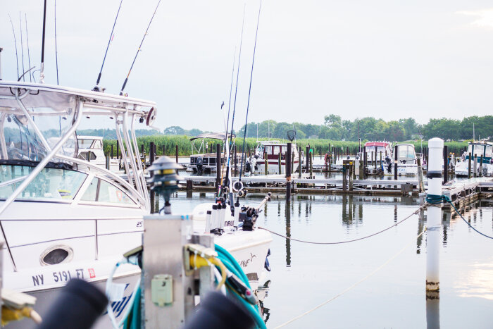 Fishing boats in Chadwick Bay on Lake Erie