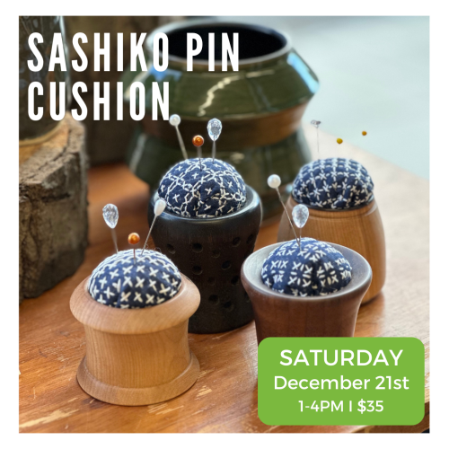 Sashiko Pin Cushion Saturday December 21