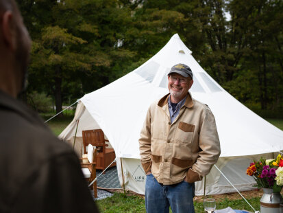 Man Glamping at Panama Rocks