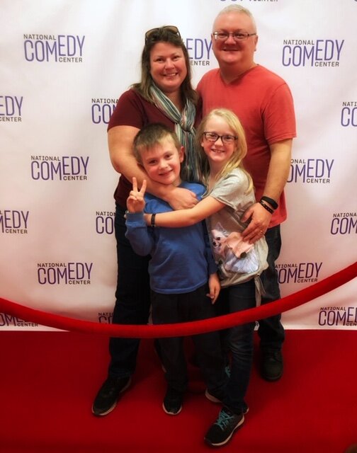 Family Photo Op at National Comedy Center Red Carpet