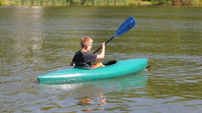 Kid Kayaking on Cassadaga Lake