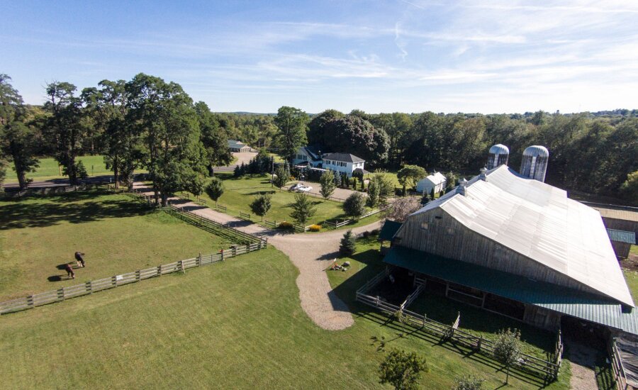 Aerial view of the Great Tree Inn Bed and Breakfast in Chautauqua County