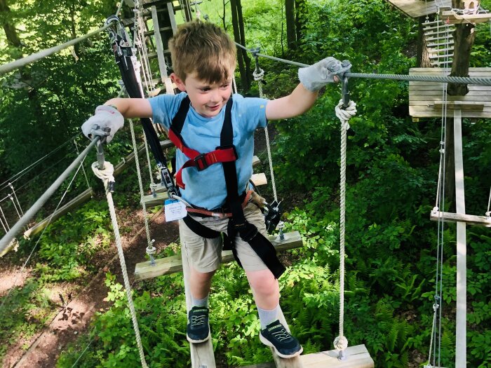 Boy at Peek'n Peak's Aerial Adventure Course