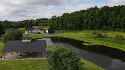 Morning Glory Inn aerial view inn and pavilion