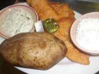 DINE Arelene's Kitchen Fish Fry Baked Potato