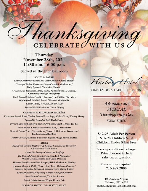 Celebrate Thanksgiving Chautauqua Harbor Hotel