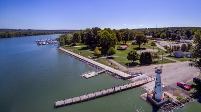 Lucille Ball Memorial Park Boat Launch Kayak Launch LIghthouse