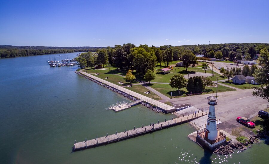 Lucille Ball Memorial Park Boat Launch Kayak Launch LIghthouse