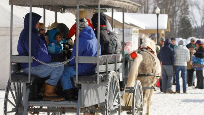 Horse and carriage rides at the Winter Festival.