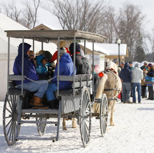 Horse and carriage rides at the Winter Festival.