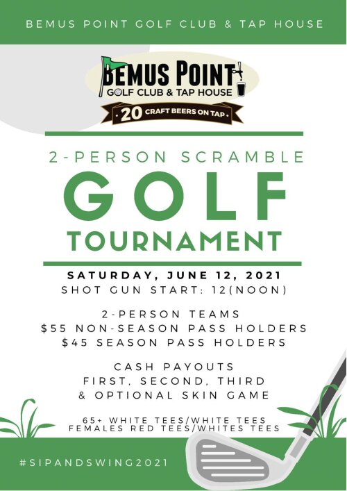 Bemus Point Golf Club & Tap House 2 Person Scramble Golf Tournament