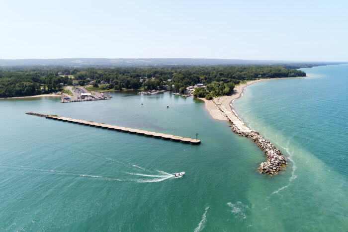 Aerial Photo of Barcelona Harbor on Lake Erie, New York