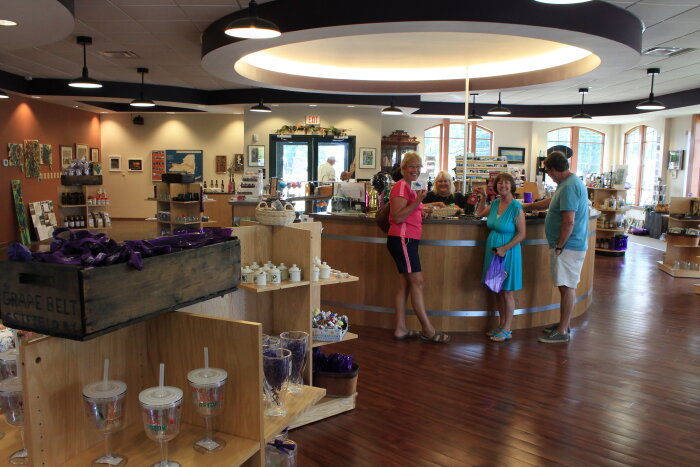 Shoppers at Grape Discovery Center Gift Shop