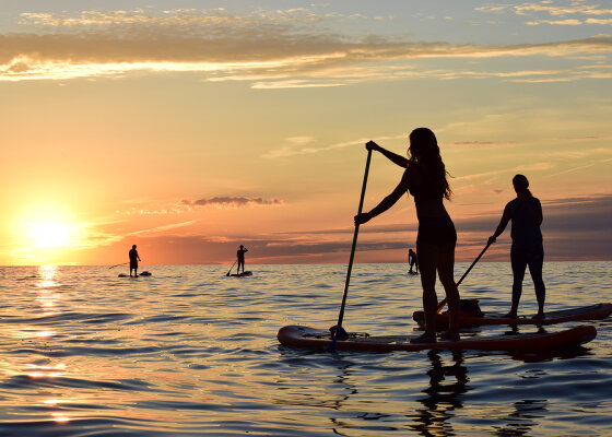 SUP Paddle at Sunset on Lake Erie