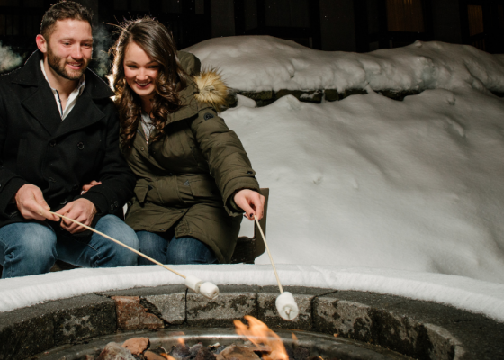 Couple Firepit Winter