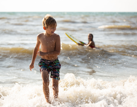 Swimming and Surfing at Hanover Beach on Lake Erie, Chautauqua County New York