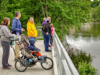 Riverwalk Family with Stroller