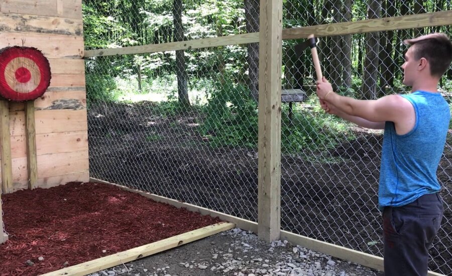 Axe throwing at Axcellent Adventures