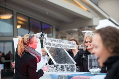 A ice martini luge at the Fire and Ice event at the Chautauqua Harbor Hotel