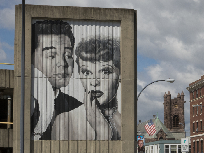 Lucy and Rick Ricardo Mural in Jamestown, NY by Gary Peters Jr.