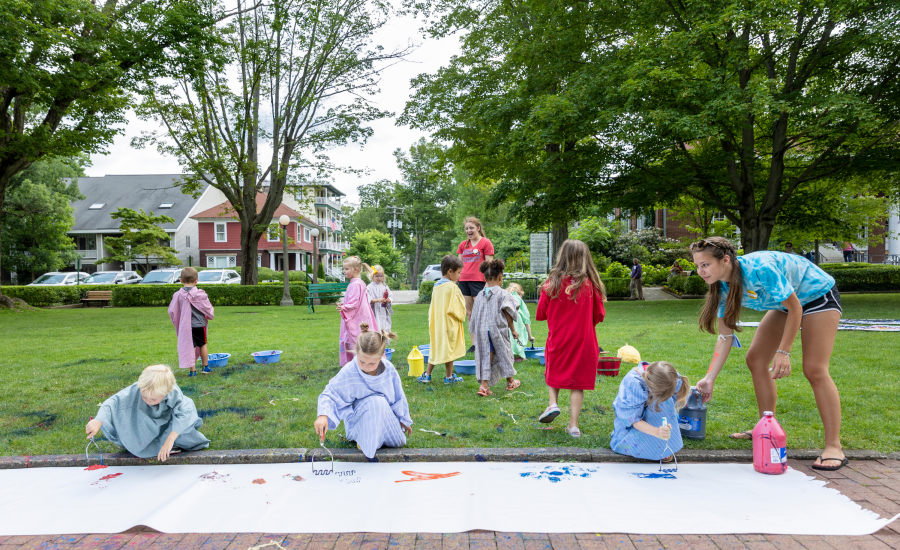 Chautauqua Institution children painting in Bestor Plaza