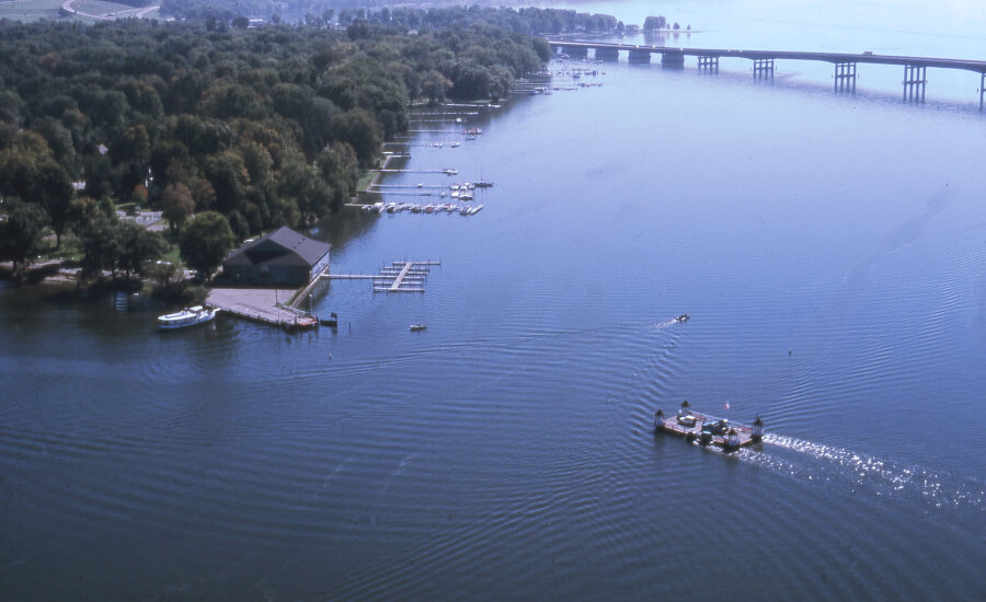 ariel bridge Chautauqua Lake