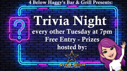 4 Below Haggy's Bar & Grill Trivia Night