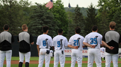 Players During National Anthem