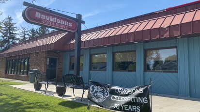 DINE Davidson's Family Restaurant exterior celebrating 70 years