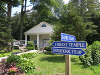 Fairy Trail Forest Temple and Inspiration Stump signs