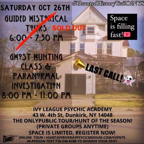 Ghost Hunting Class and Paranormal Investigation Ivy League Psychic Academy October 26