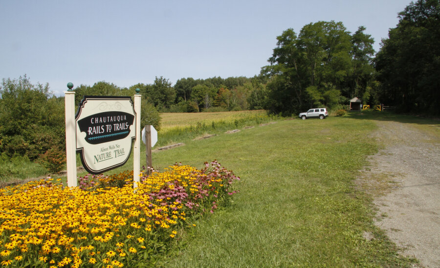 Allison Wells Ney Trail Sign and Parking Lot