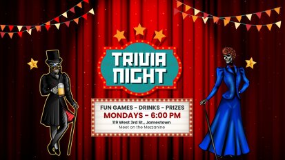 Trivia Night Fun Games Drinks Prizes Mondays 6 PM