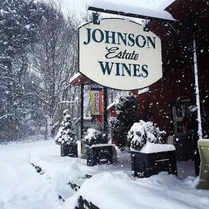 Lake Effect Snowfall at Johnson Estate Winery in Lake Erie Wine Country