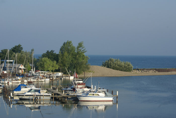 Barcelona Harbor and Dan Reid Pier on Lake Erie, New York