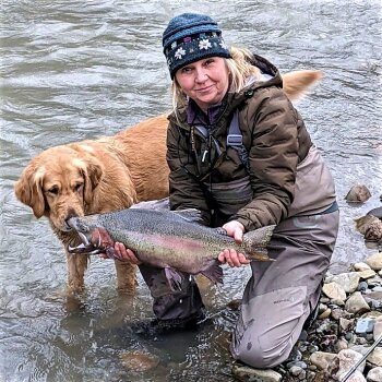 Julie Szur Orvis Guide with Steelhead