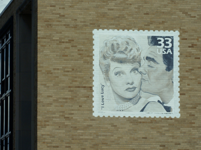 Lucy and Ricky Postage Stamp Mural by Gary Peters Jr., Jamestown, NY