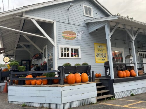 Ashville General Store exterior in fall