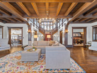 Green Farm living room and fireplace