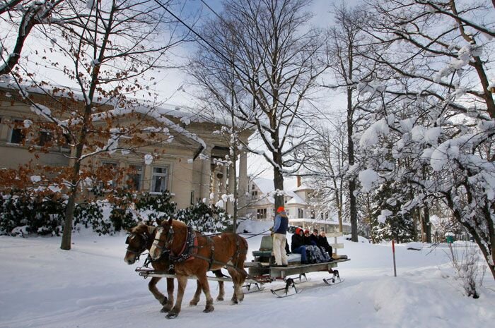 Horse drawn sleigh rides at Chautauqua Institution